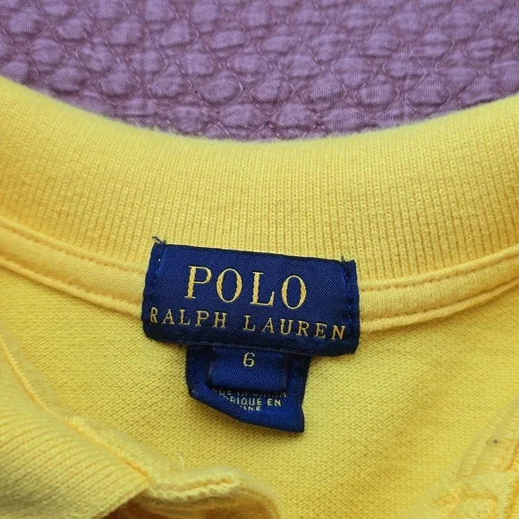 Polo by Ralph Lauren Vibrant Yellow Boys Shirt - Size 6 -(Smudge near wristband) - Picture 2 of 9